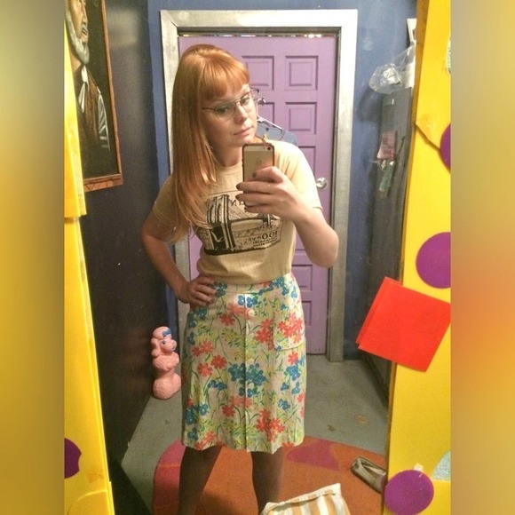 Vintage Haymaker Floral Button Down Skirt Skort w/ Shorts Made in USA, Size S - Picture 4 of 11